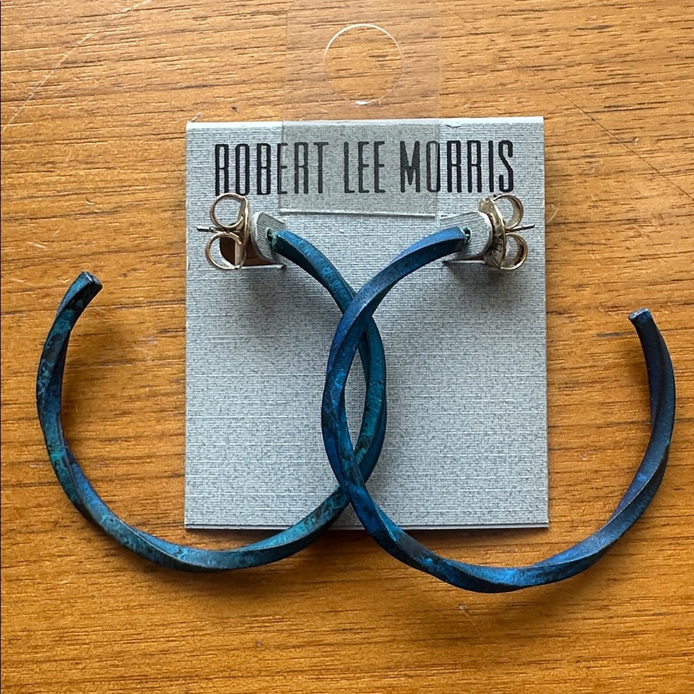 Robert Lee Morris Twisted Blue Hoops